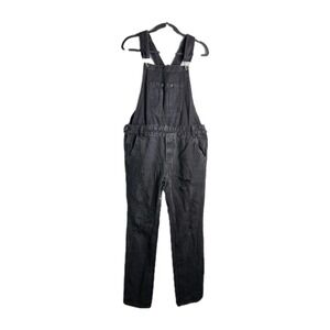 Rude Black Denim Overalls Mens 30 Distressed Straight‎ Leg Hot Topic Goth Grunge
